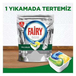 Fairy Platinum Bulaşık Makinesi Deterjanı Kapsülü / Tableti 50 Yıkama Limon Kokulu