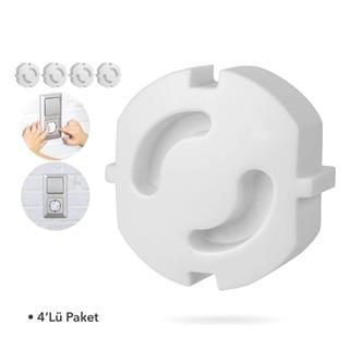 Priz Emniyet Kapağı, Bebek Çocuk Elektrik Güvenlik Koruyucu 4lü Paket