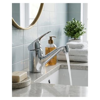 Kuzey Fittings KB 302 Topçam Serisi Mix Lavabo Bataryası
