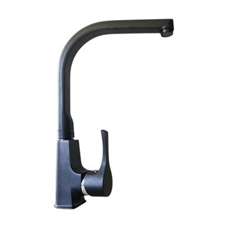 Kuzey Fittings KB 716 Hilal Serisi Mix Kuğu Evye Bataryası Siyah