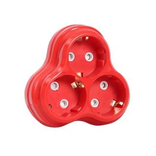 Timsal 3Lü Topraklamalı ve Çocuk Emniyet Kilitli Golyat Fişli Priz - Karma Renk