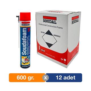 Soudal Soudafoam 1K Poliüretan Montaj Köpük 600 gr. - 12li Paket