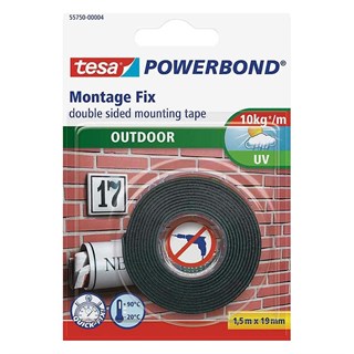 Tesa 55750-00004 Powerbond Dış Mekan Çift Taraflı Köpük Bandı 1.5 m x 19 mm