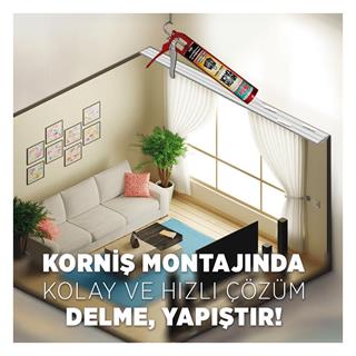 Akfix AMS55 High Tack Korniş Yapıştırıcı Beyaz 290 ml