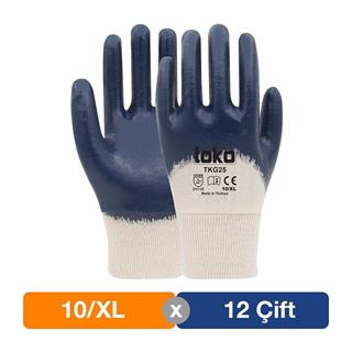 Toko TKG25 Lacivert Pamuk Nitril Eldiven No: 10/XL - 12li Paket