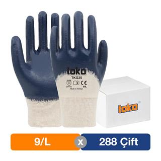 Toko TKG25 Lacivert Pamuk Nitril Eldiven No: 9/L - 288li Paket