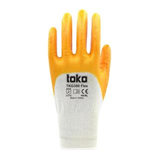 Toko TKG350 Flex Sarı Pamuk Nitril Eldiven No: 10/XL - 288li Paket