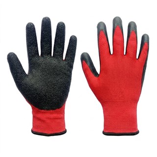 Vento V17 Lateks Tırtıklı Poliüretan Nitril Kırmızı Siyah Eldiven No: 9/L