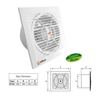 Hiva Dekoratif Plastik Banyo Tuvalet Aspiratörü 120 mm 20 Watt - HV1120