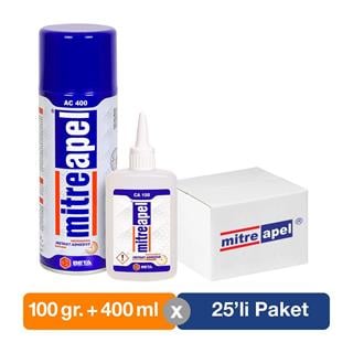Mitreapel Hızlı Yapıştırıcı 100 gr. + 400 ml. - 25li Paket