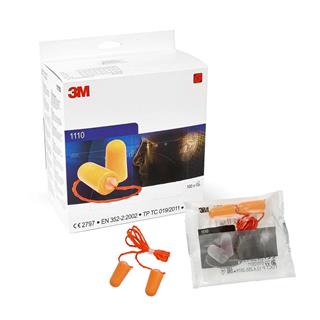 3M 1110 Ses ve Gürültü Kesici Kulak İçi Kordonlu Kulak Tıkacı 100 Çift