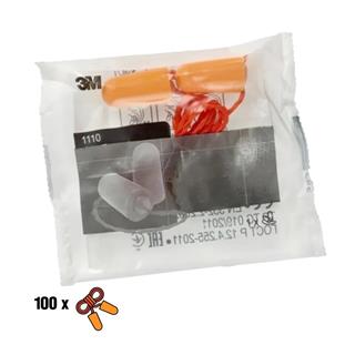3M 1110 Ses ve Gürültü Kesici Kulak İçi Kordonlu Kulak Tıkacı 100 Çift