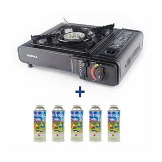 Nurgaz Tekli Portatif Ocak NG-501 + 5 Adet Nurgaz 220 gr. Sprey Tüp NG-207