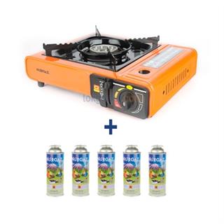 Nurgaz Tekli Portatif Ocak NG-501 + 5 Adet Nurgaz 220 gr. Sprey Tüp NG-207