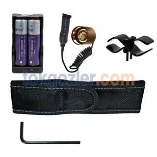 Panther PT-4285-5W T6 Led Silah Aparatlı 1000 Lumen Şarjlı El Feneri