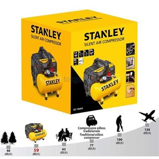 Stanley DST 100/8/6 Ultra Sessiz ve Yağsız Hava Kompresörü 59 dB - 1.0 Hp - 750 W - 6 Litre - 8 Bar