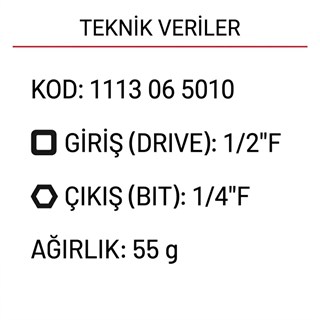 İzeltaş 1113065010 1/2” Bits Tutucu Lokma