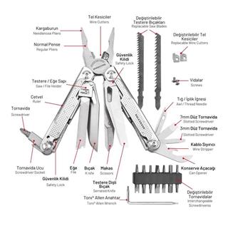 İzeltaş 14000005269 Multi Tool Pro 15 Fonksiyonlu El Aleti Seti 180 mm