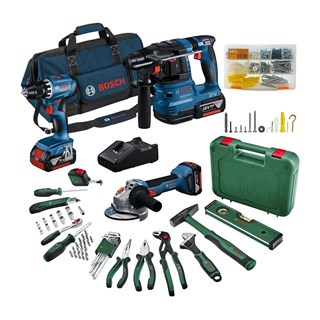 Bosch Professional GSR 18V-45 + GWS 18V-8 + GBH 18V-22 3x4.0Ah Akülü Kombo Kit + 52 Parça El Aleti Seti + Toko Hobi-2 502 Parça Çok Amaçlı Set