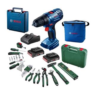 Bosch Professional GSR 180-LI 2x18V 2.0Ah Çift Akülü Delme Vidalama Makinesi + Bosch Gelişmiş El Aleti Seti 52 Parça + Bosch Termos Çanta 11 Litre (Kombo Usta Seti)