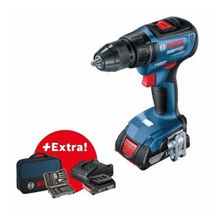 Bosch Professional GSR 18V-50 Çift Akülü 2.0Ah Vidalama  43 Parça Aksesuar Seti - 06019H5004