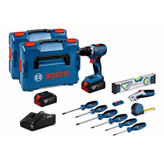 Bosch Professional GSR 18V-65 18V 5.0Ah Çift Akülü Delme Vidalama Makinesi ve El Aletleri Seti 10 Parça - 20615A5007K