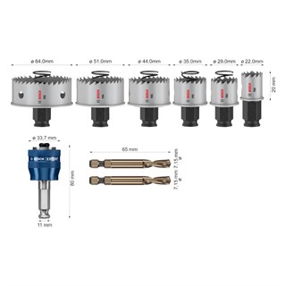 Bosch PRO Sheet Metal PC-Plus Delik Açma Testeresi Seti 8 Parça 22-64 mm - 2608594474