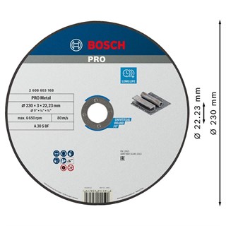 Bosch PRO Metal Kesme Diski 230x3x22.23 mm - 2608603168