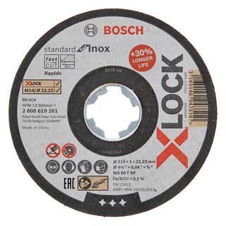 Bosch X-LOCK 115x1.0 mm Standard Seri Düz Inox (Paslanmaz Çelik) Kesme Diski (Taş) - Rapido - 2608619261