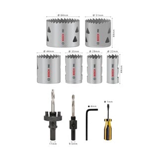 Bosch PRO Multi Material Delik Açma Testeresi Seti  12 Parça 22-64 mm - 2608900524