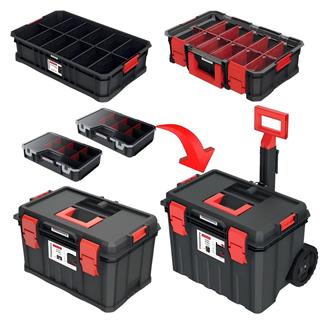 Kistenberg Modular Solution 6Lı Set KMSS553595S Modüler Çözüm 6 Parçalı Tekerlekli Alet Kutusu Seti