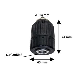 First Master 530251 Anahtarsız Plastik Mandren 2-13mm 1/2 - 20 UNF