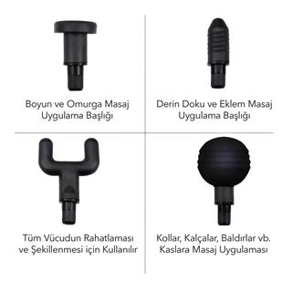 Avec AV-1001 Şarjlı Masaj Aleti 4 Başlıklı