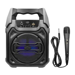 Greatnice GTS-1283 Taşınabilir RGB Ledli ve Karaoke Kablolu Mikrofonlu Bluetooth Hoparlör FM/SD/BT/USB/TF