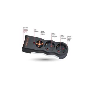Tunçmatik TSK5081 Powersurge 2li 525 Joule Enerji Koruma Prizi Siyah