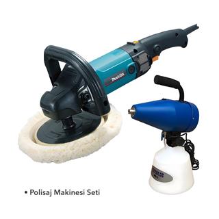 Makita 9237CB Polisaj Makinesi 180 mm ve Power Wash APW45 Elektrikli ULV Dezenfeksiyon Makinesi Polisaj Seti