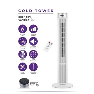 İnova Cold Tower Kule Tipi Büyük Boy Kumandalı Vantilatör 65 Watt