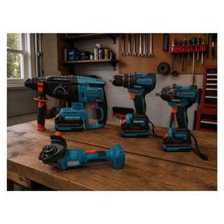 Catpower 1580 Kömürsüz 20V 4.0Ah 3 Akülü - Kırıcı Delici - Avuç Taşlama - Vidalama - Somun Sıkma Makinesi 4Lü Makine Seti