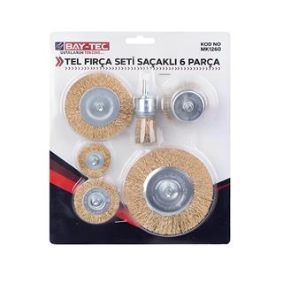 Bay-Tec MK1260 Tel Fırça Seti Saçaklı 6 Parça