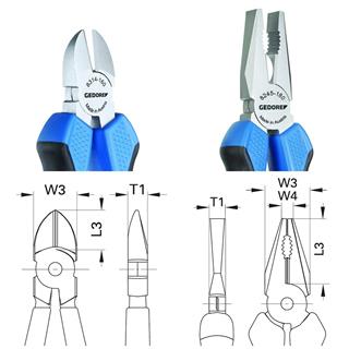 Gedore İsveç Modeli Yan Keski ve Avrupa (Euro) Modeli Kombine Pense Seti 2 Parça