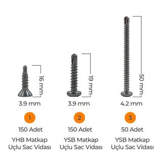 Toko Hobi-1 891 Parça 12 Çeşit, Pul, Vida ve Dübel Seti, Organizer Takım Çantalı