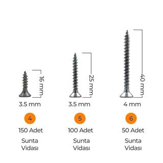 Toko Hobi-1 891 Parça 12 Çeşit, Pul, Vida ve Dübel Seti, Organizer Takım Çantalı