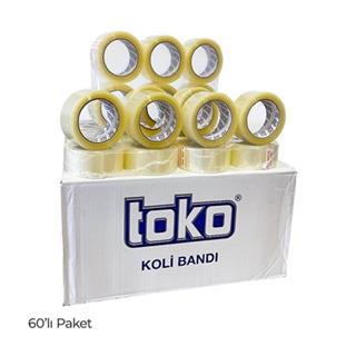 Toko Hotmelt Koli Bandı 45 mm x 100 metre Şeffaf 60Lı Paket