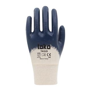 Toko TKG25 Lacivert Pamuk Nitril Eldiven No: 9/L