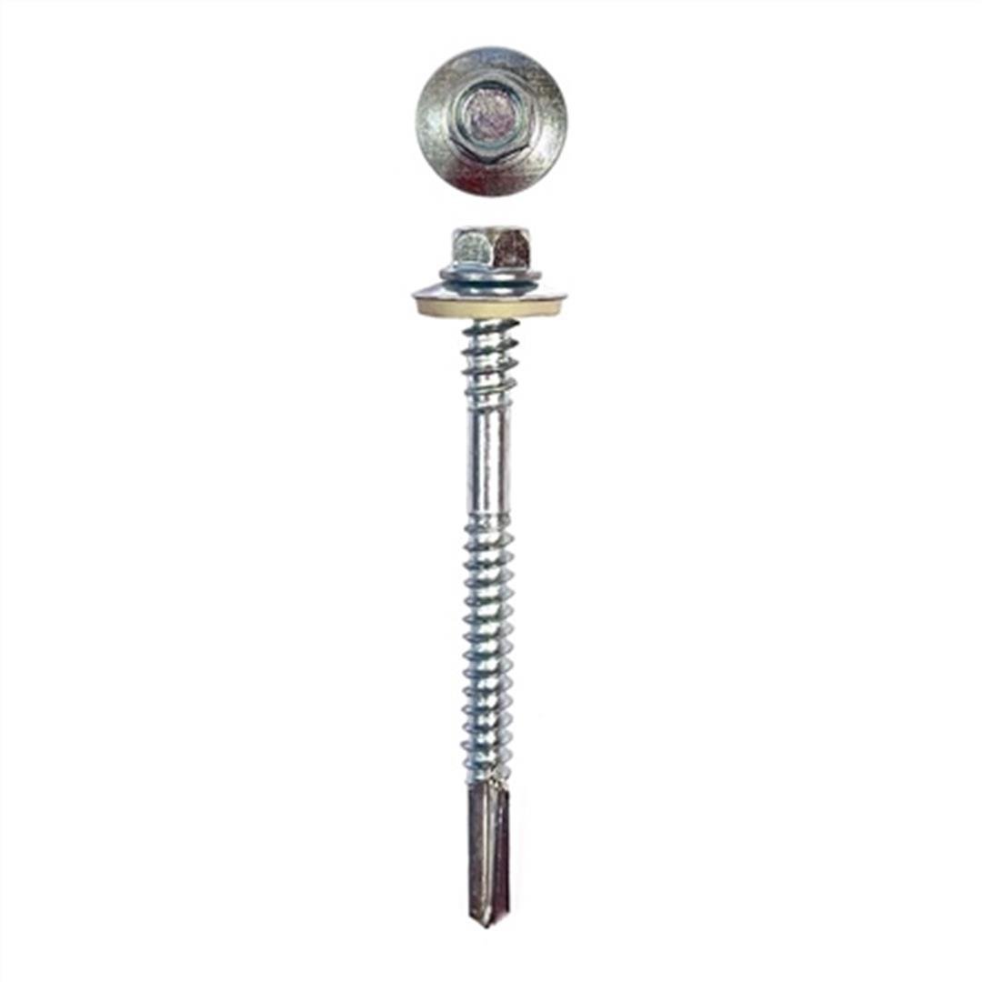 5.5x66 DIN 7504K Altıköşe Pul Başlı Matkap Uçlu Poliüretan Çatı Sandviç Panel Vidası 12 mm