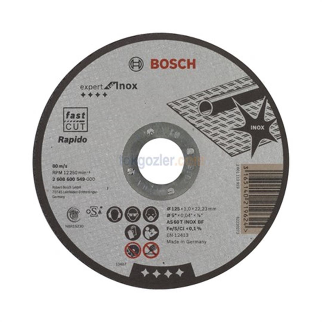 Bosch 125x1.0 mm Expert for Inox Rapido Düz Kesme Diski