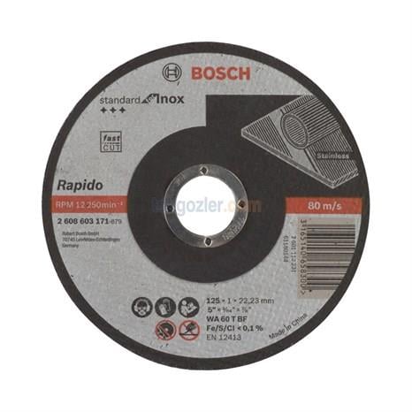 Bosch 125x1.0 mm Standard for Inox Rapido Düz Kesme Diski