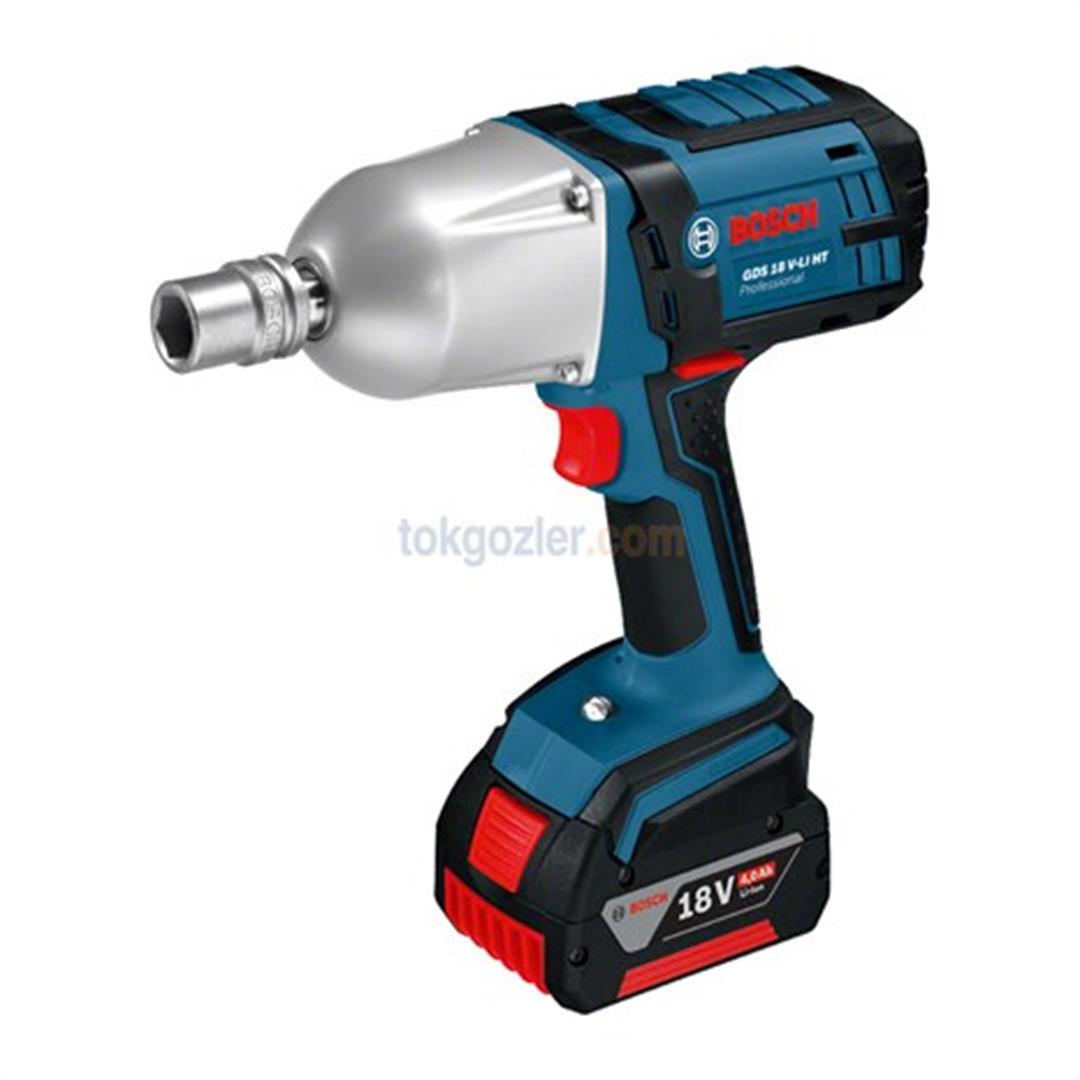 Bosch Profesyonel GDS 18 V-LI HT 4 Ah Çift Akülü Darbeli Somun Sıkma - L-boxx Çantalı