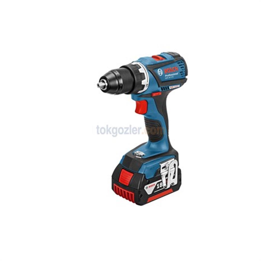 Bosch Profesyonel GSR 18 V-EC 4 Ah Çift Akülü Delme/Vidalama - L-boxx Çantalı