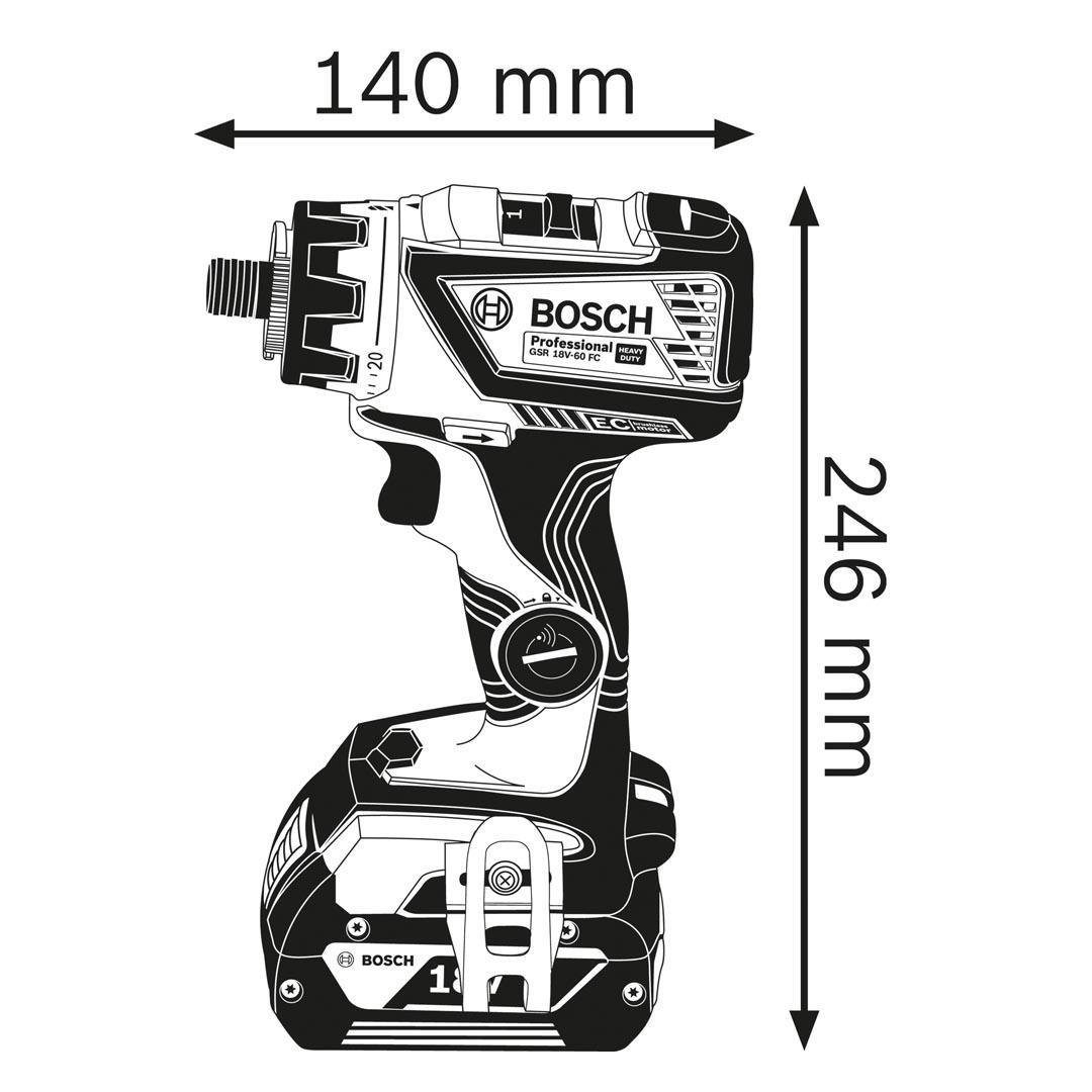 Bosch Profesyonel GSR 18V-60 FC 18 Volt 5.0 Ah Çift Akülü Delme ...